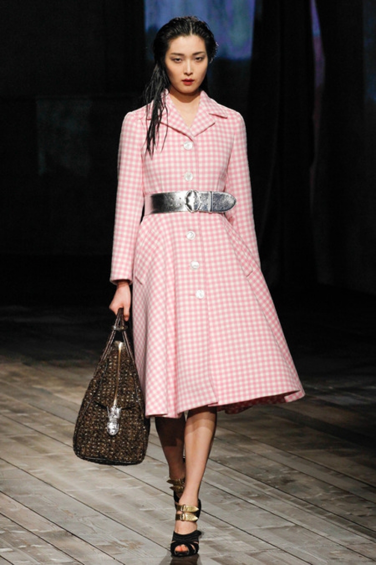 prada gingham coat