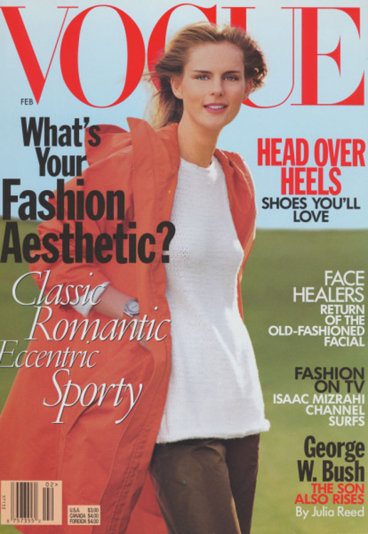 Стелла Теннант на обложке Vogue US, февраль 1999