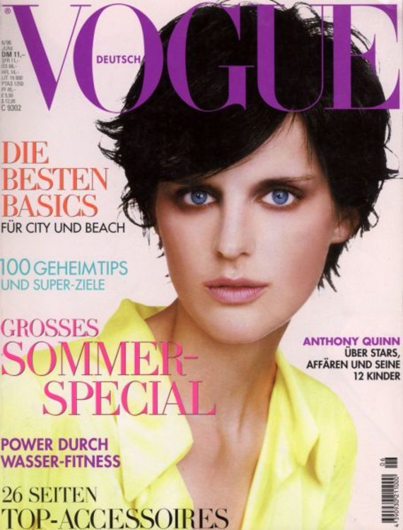 Стелла Теннант на обложке Vogue Deutsch, июнь 1996