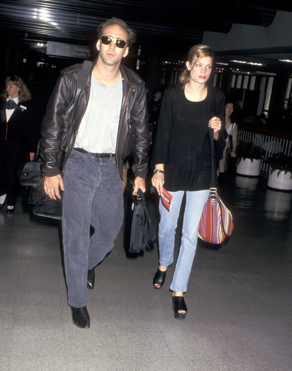Ніколас Кейдж і Крістен Дзан у Міжнародному аеропорту Лос-Анджелеса, 1993