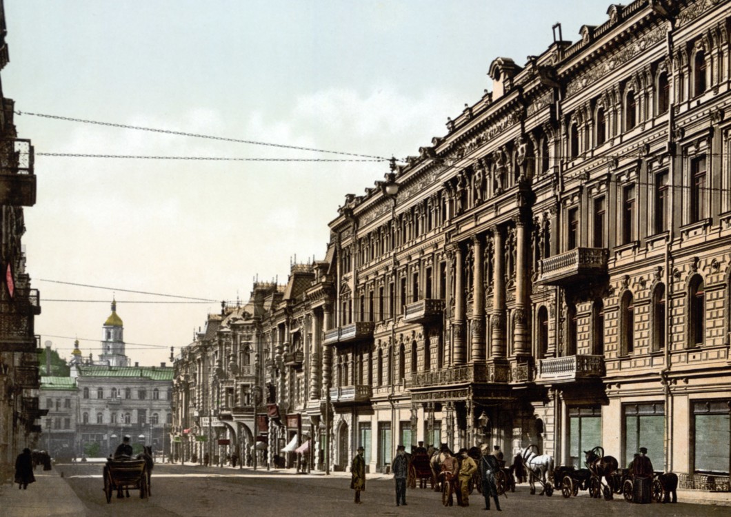 Вид на вулицю Миколаївську (зараз - Архітектора Городецького), 1890-ті