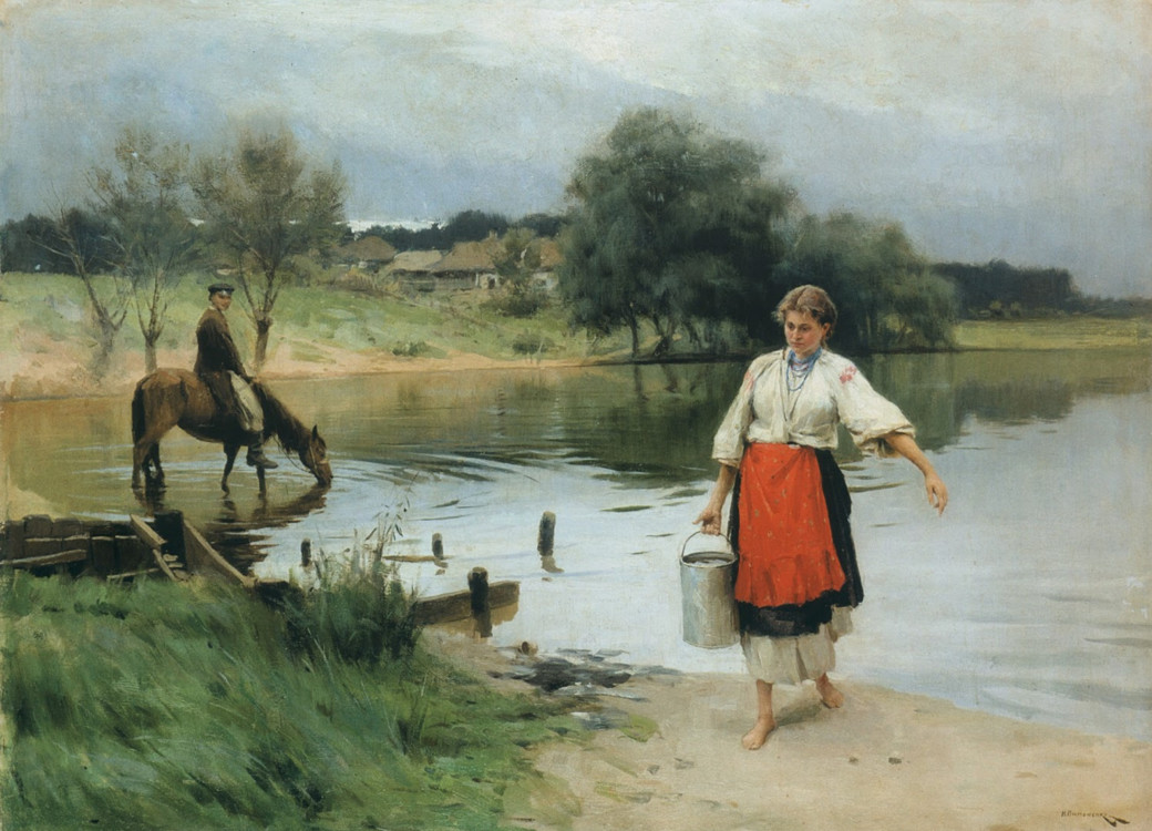 "На річці", Микола Пимоненко, 1901