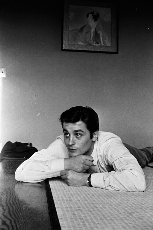 Ален Делон позує для фотографій під час інтерв'ю 19 квітня 1963 року в Токіо, Японія