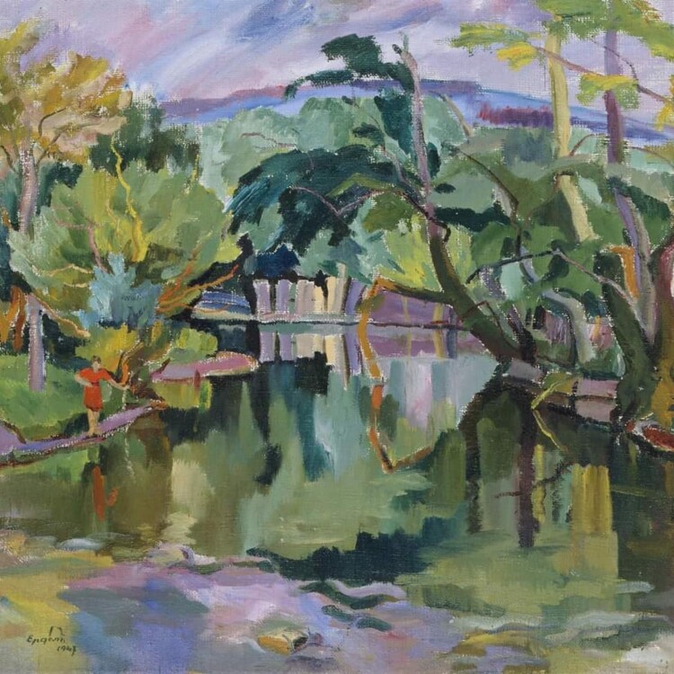 Адальберт Ерделі, "Тиха річка. Шелестово", 1947.  Колекція NAMU