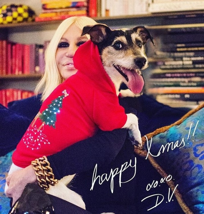 Донателла Версаче зі своїм собакою Одрі