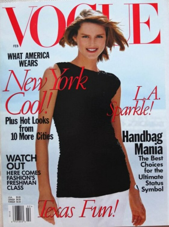 Стелла Теннант на обложке Vogue US, февраль 1998