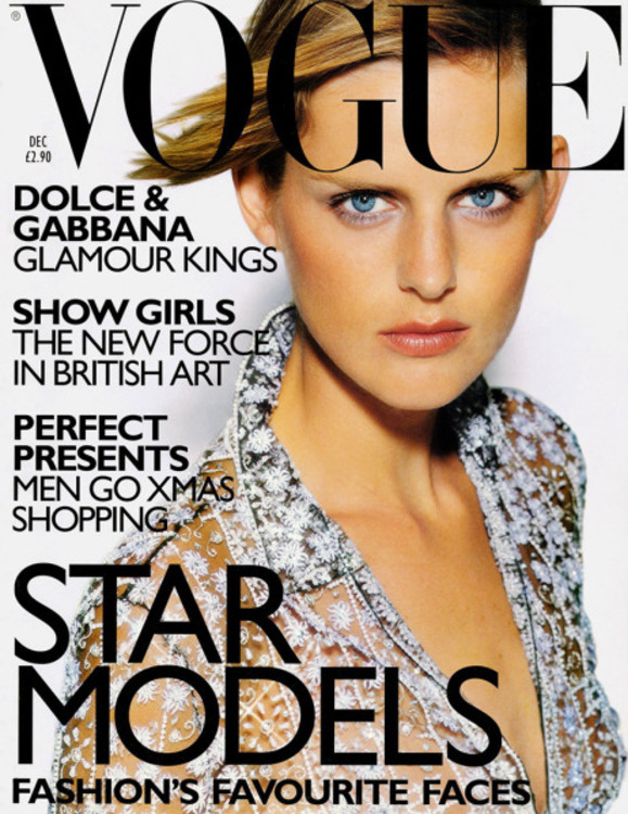 Стелла Теннант на обложке British Vogue, декабрь 1997. Фото: Том Манро