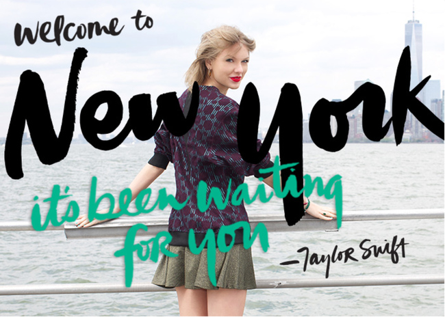 Тейлор Свифт в туристической кампании Нью-Йорка